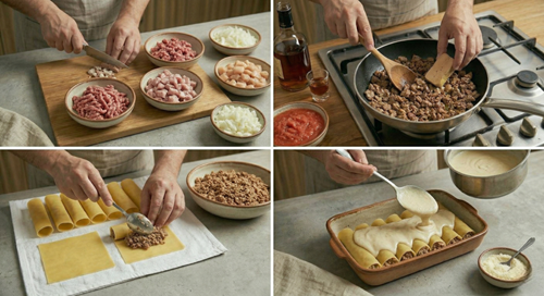 Preparación de canelones catalanes paso a paso