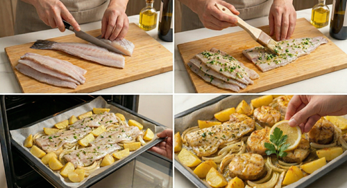 Preparación de cola de rape al horno paso a paso