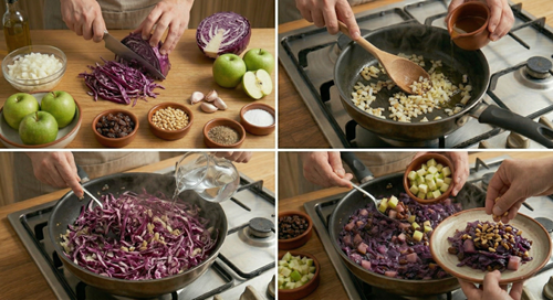 Preparación lombarda de manzana paso a paso